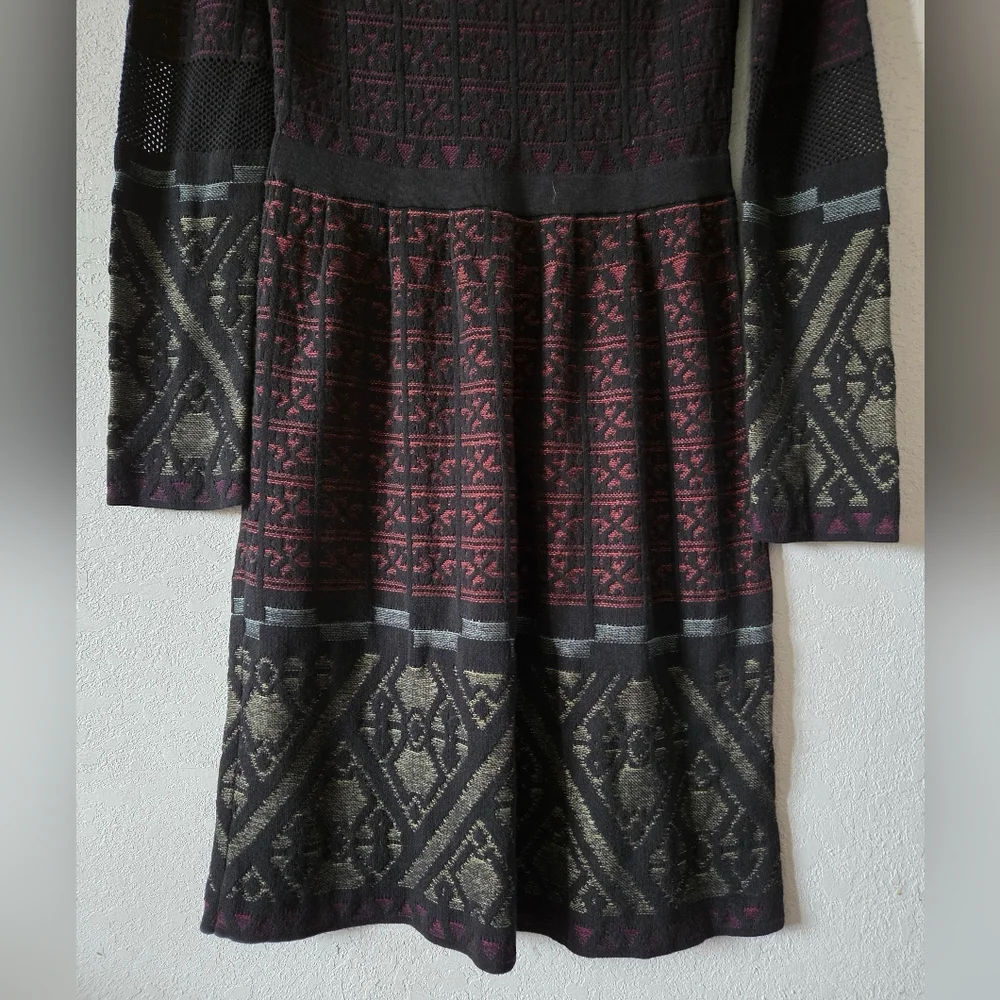 Peruvian Connection Textured Knit Pattern Dress - Picture 3 of 5